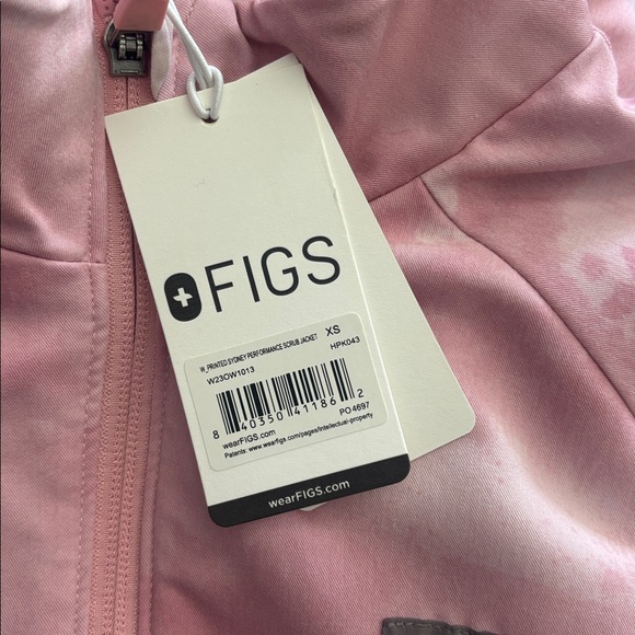 NWT FIGS Women’s Sydney Performancr Scrub Jacket- Marbled Rose Sydney- XS - Picture 6 of 6